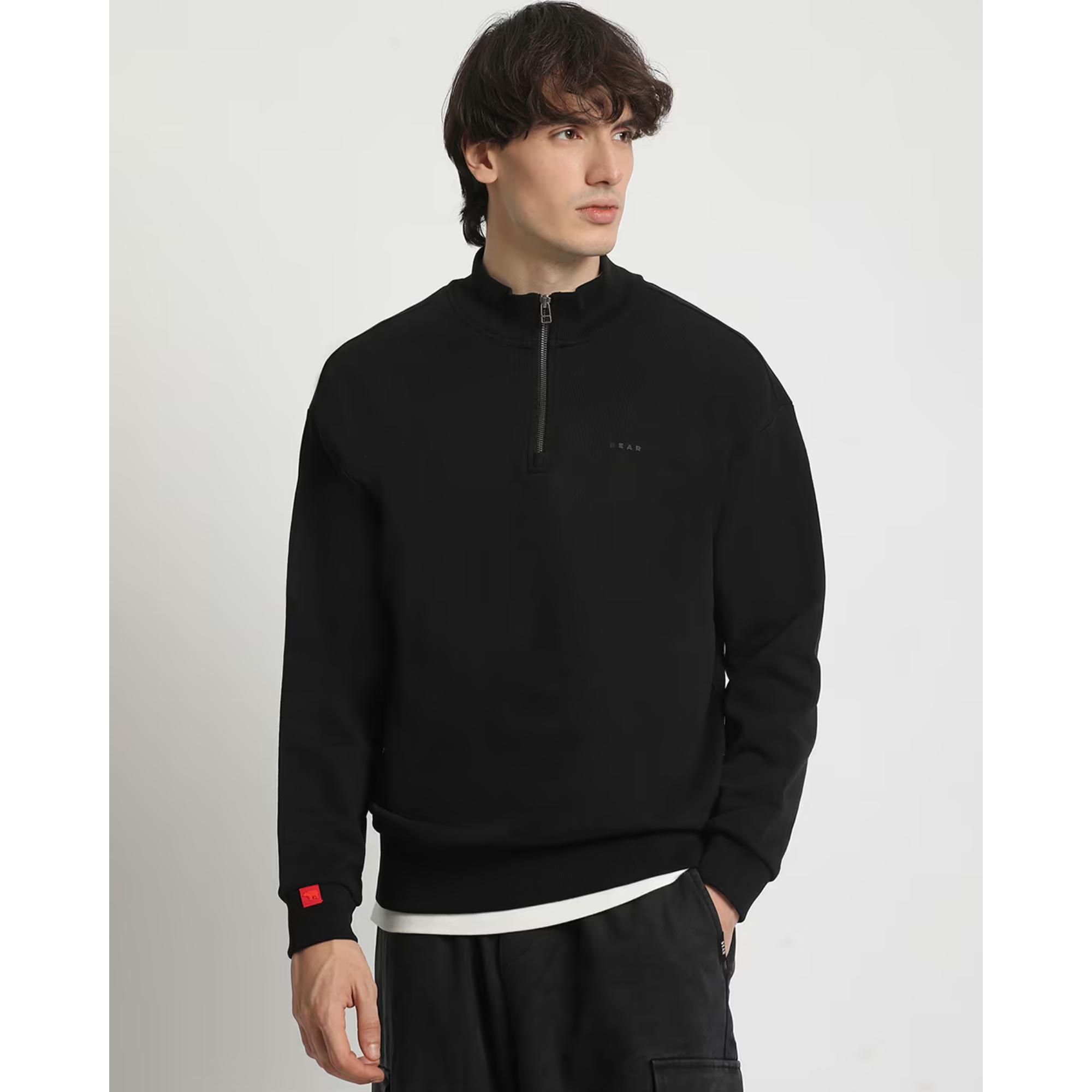 THE BEAR HOUSE Relaxed Fit Sweatshirt with Ribbed...